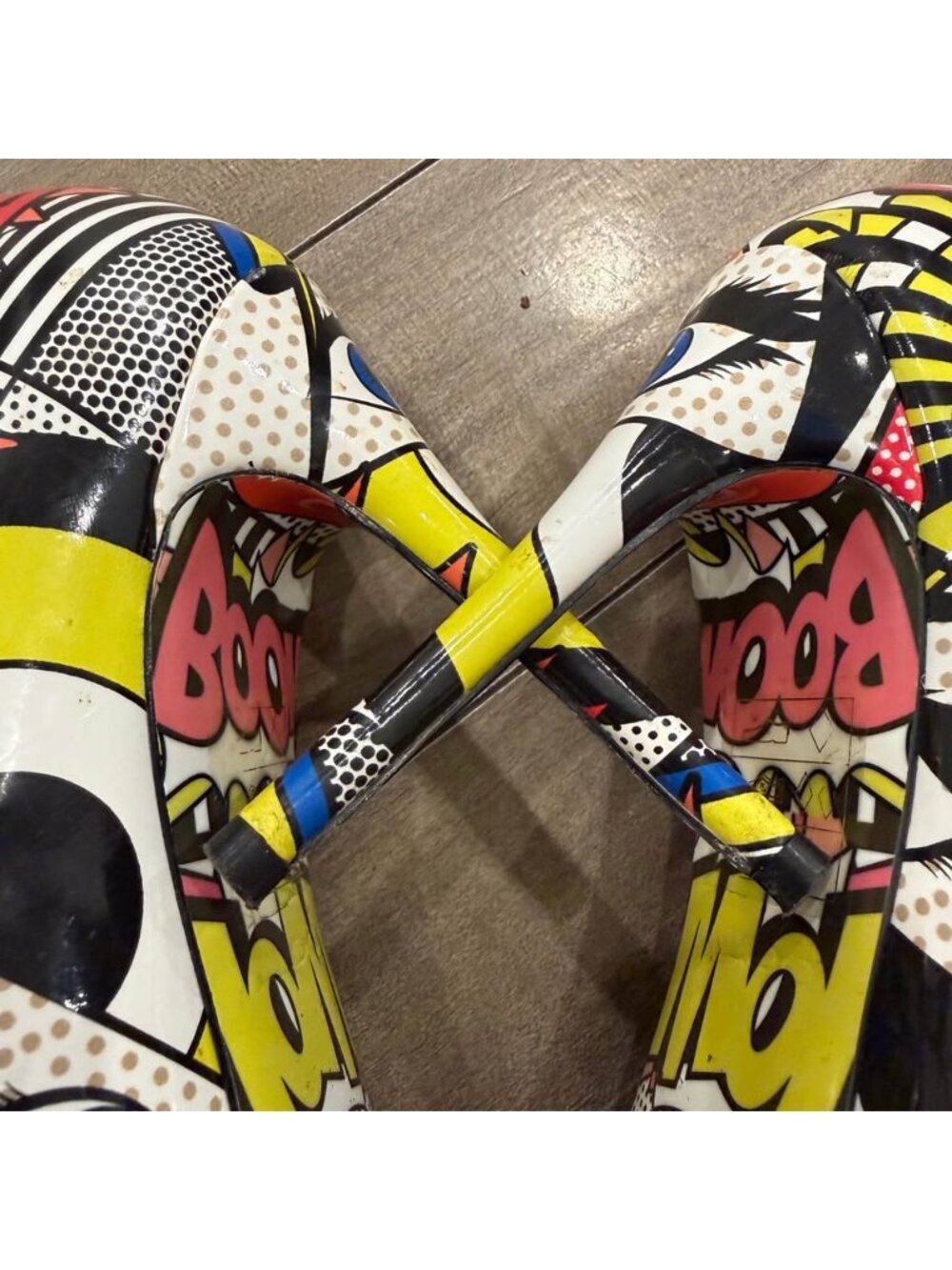 ALDO Pop Art Comic Print Pointed Toe Stiletto Pumps Women’s Size 8 - Picture 8 of 9
